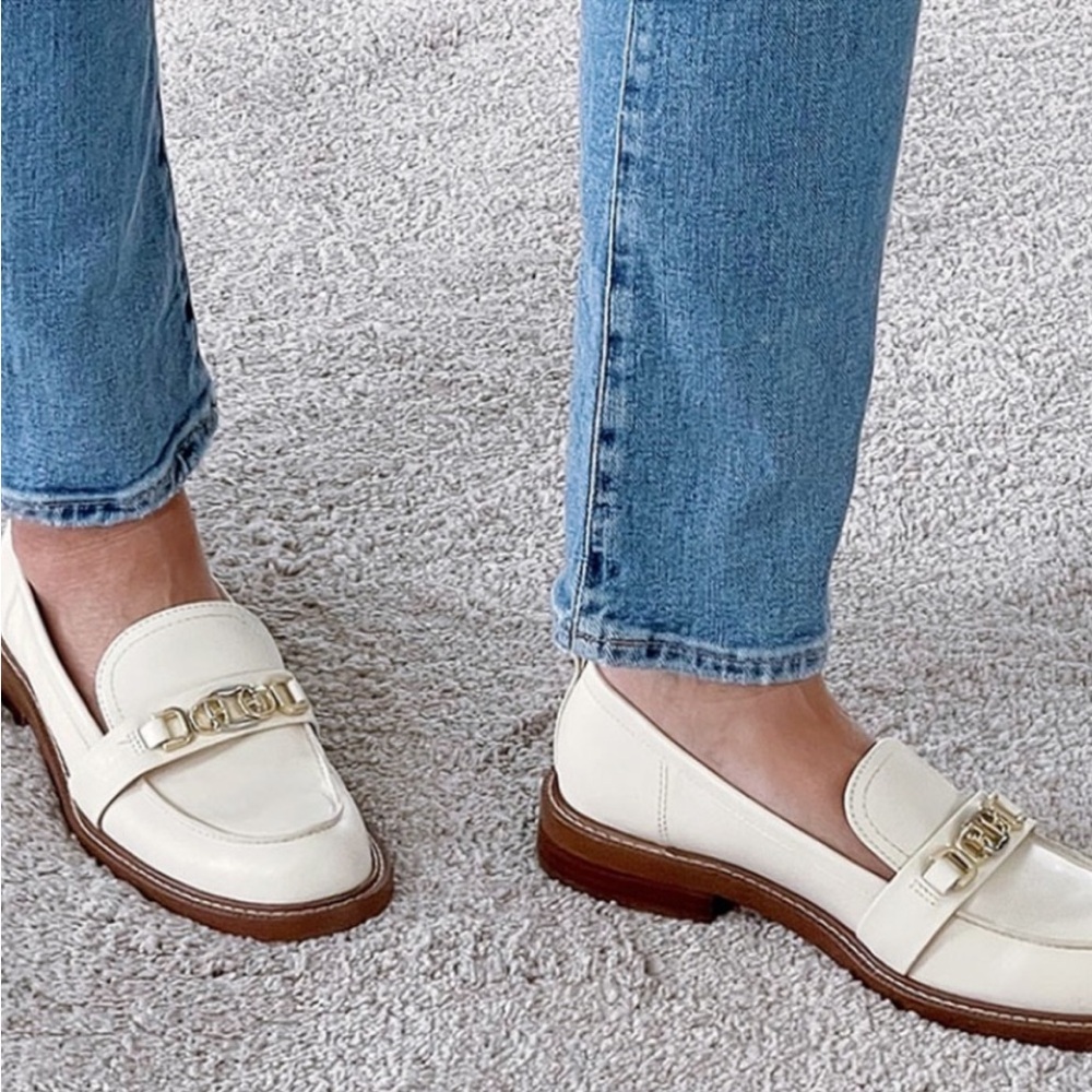 New with tags. Sam Edelman Christy loafer with silver and gold trim